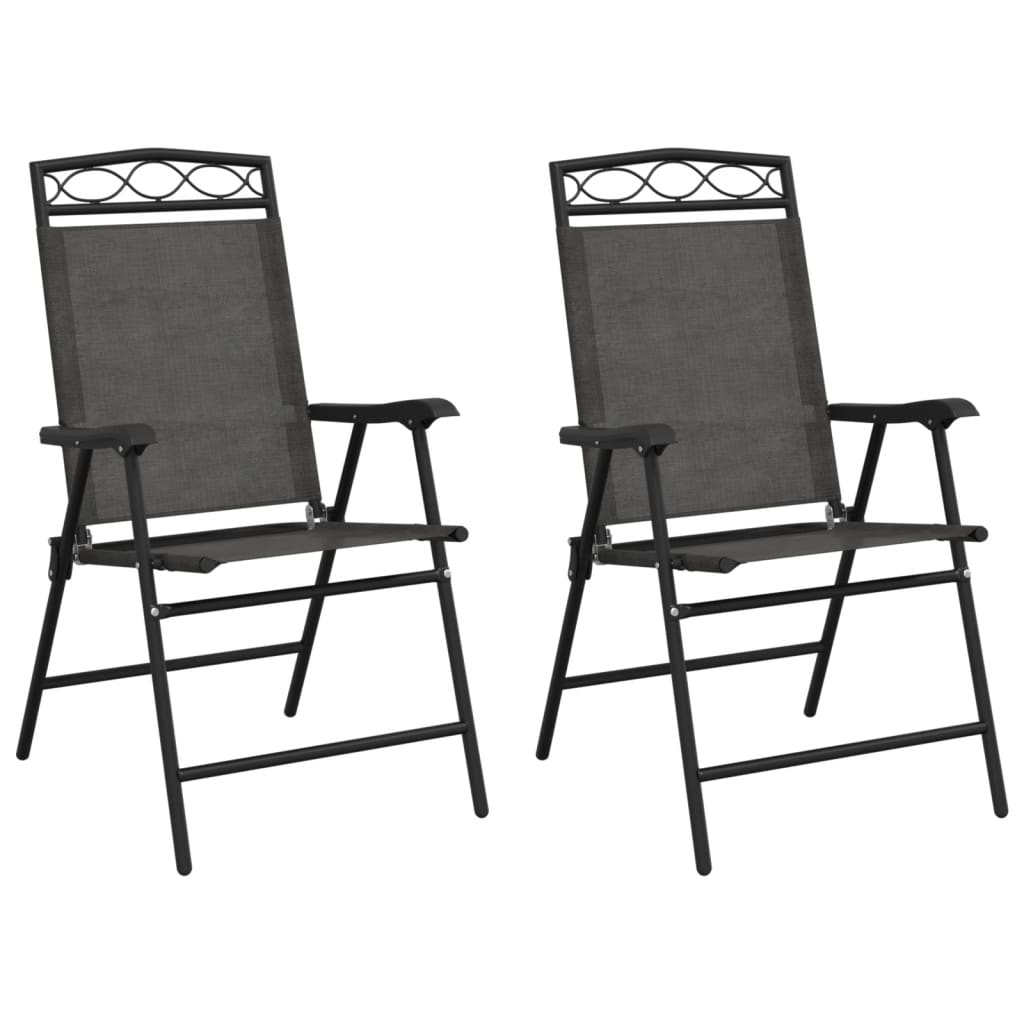 Chaises de jardin pliables lot de 2 en acier et textilène