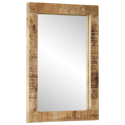 Miroir 70x50 cm bois de manguier massif et verre