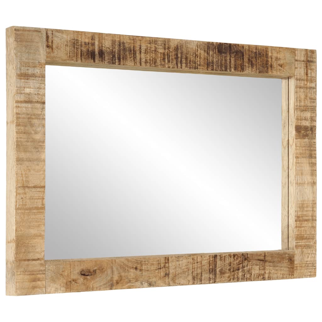 Miroir 70x50 cm bois de manguier massif et verre