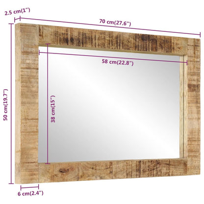 Miroir 70x50 cm bois de manguier massif et verre