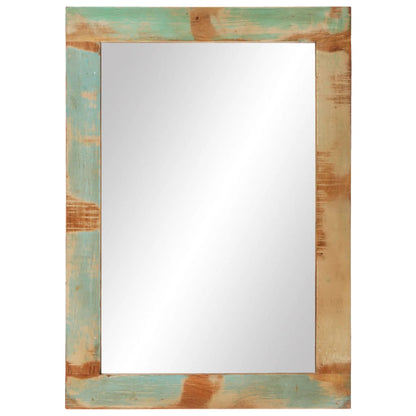 Miroir 70x50 cm bois massif de récupération et verre