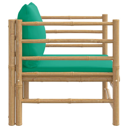 Canapé de jardin avec coussins vert bambou