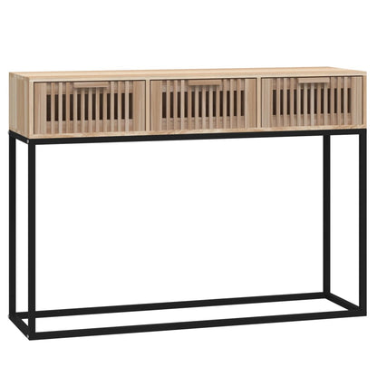 Table console 105x30x75 cm bois d'ingénierie et fer