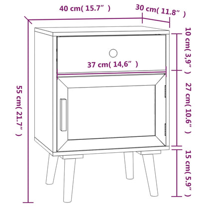 Tables de chevet 2 pcs noir 40x30x55 cm bois d'ingénierie