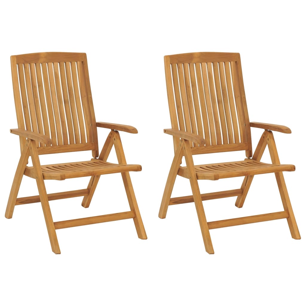 Chaises de jardin inclinables lot de 2 bois massif de teck