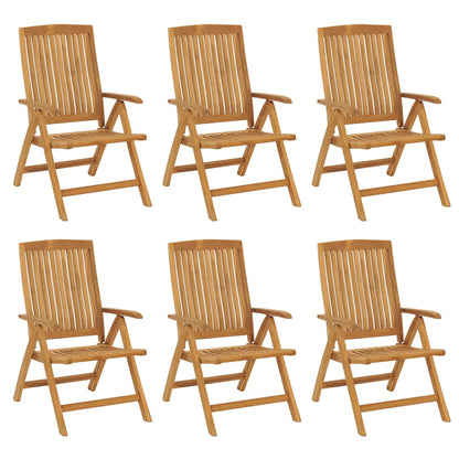 Chaises de jardin inclinables lot de 6 bois massif de teck