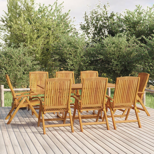 Chaises de jardin inclinables lot de 8 Bois de teck solide