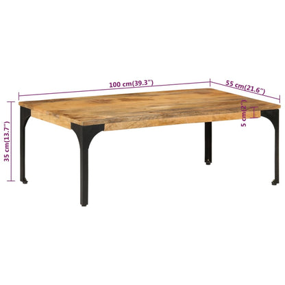 Table basse 100x55x35 cm bois de manguier massif