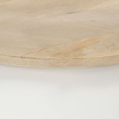 Table basse blanc 51x51x27 cm bois de manguier massif