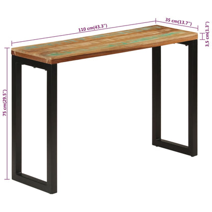 Table console 110x35x75 cm bois massif de récupération