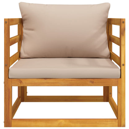 Chaise de jardin avec coussins taupe bois massif d'acacia