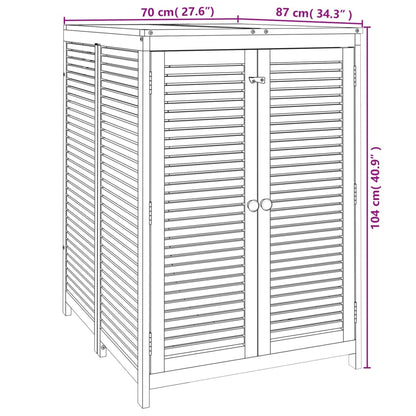 Boîte de rangement de jardin 70x87x104 cm bois massif d'acacia