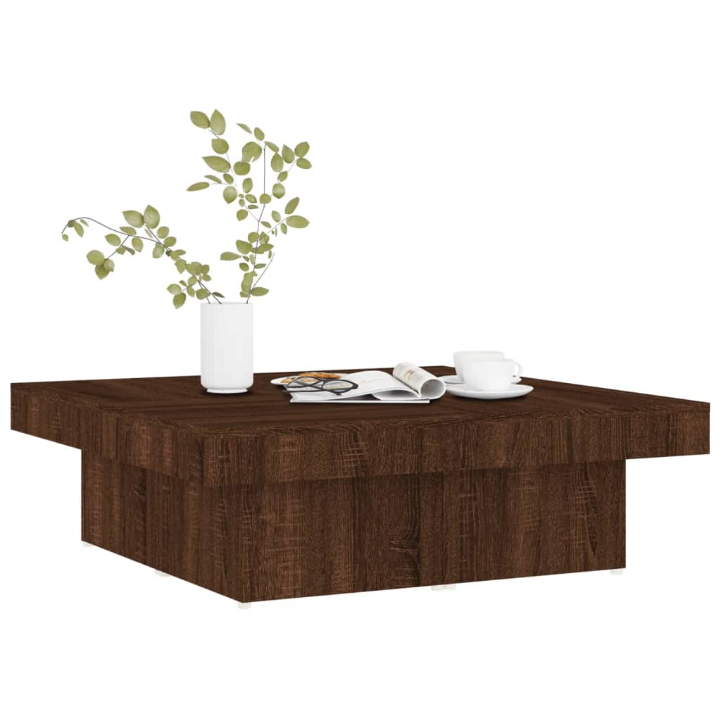 Table basse Chêne marron 90x90x28 cm Bois d'ingénierie