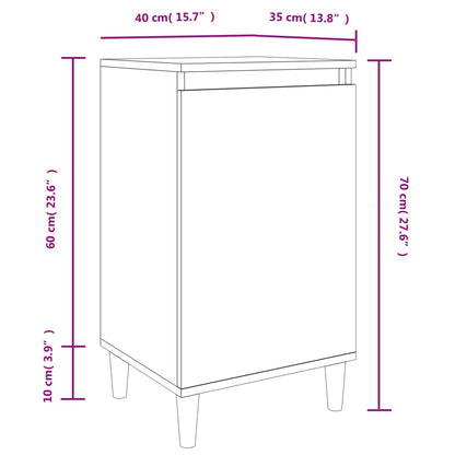 Tables de chevet 2 pcs noir 40x35x70 cm bois d'ingénierie