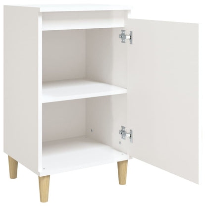 Tables de chevet 2pcs blanc brillant 40x35x70cm bois ingénierie