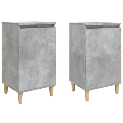 Tables de chevet 2 pcs gris béton 40x35x70 cm bois d'ingénierie