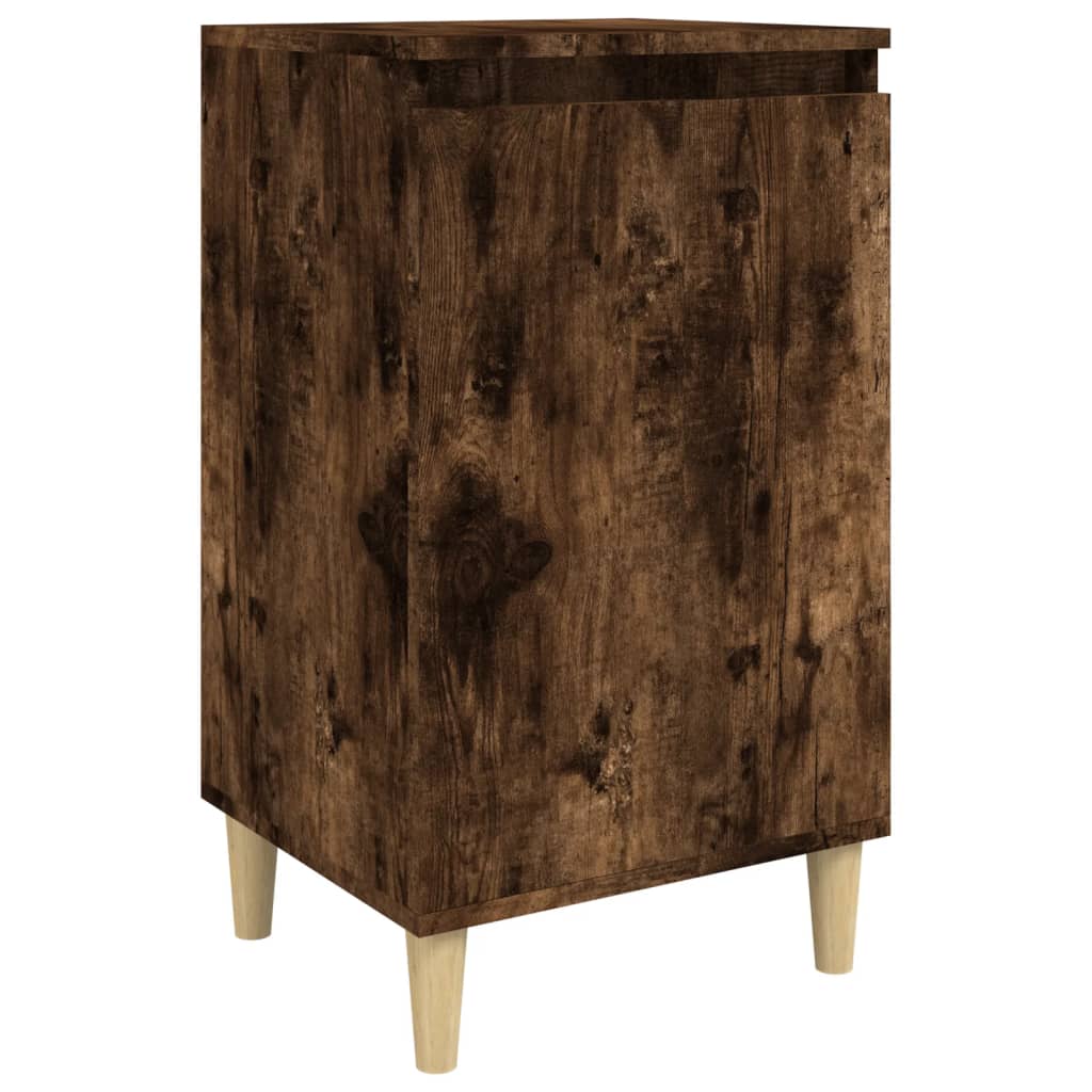 Table de chevet chêne fumé 40x35x70 cm bois d'ingénierie