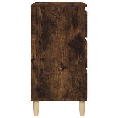 Table de chevet chêne fumé 40x35x70 cm bois d'ingénierie