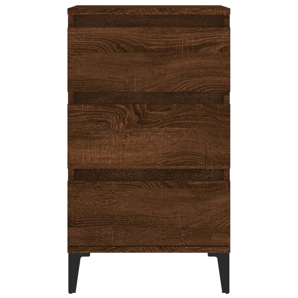 Table de chevet chêne marron 40x35x70 cm bois d'ingénierie