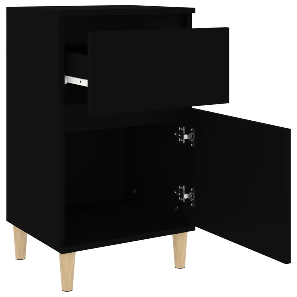 Tables de chevet 2 pcs noir 40x35x70 cm