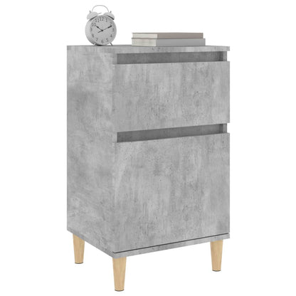 Tables de chevet 2 pcs gris béton 40x35x70 cm