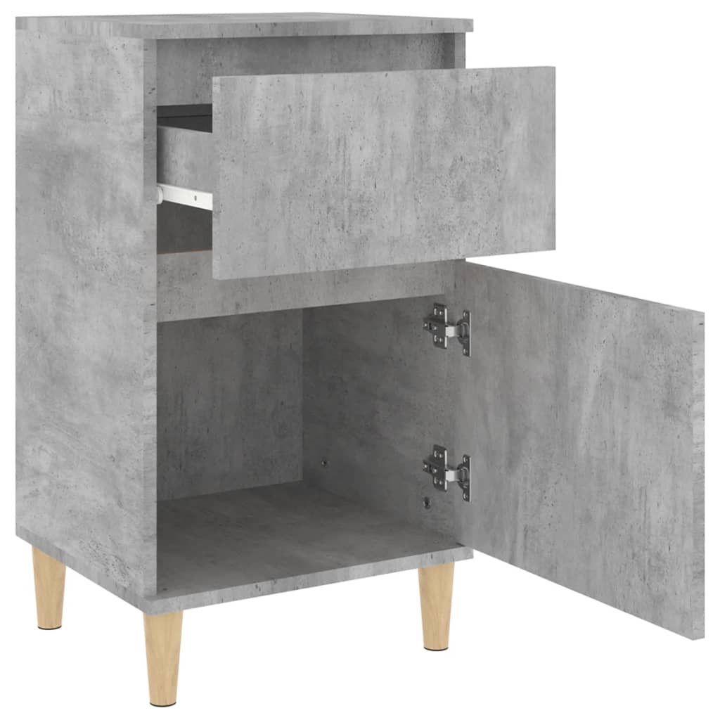 Tables de chevet 2 pcs gris béton 40x35x70 cm