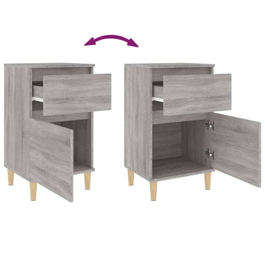 Tables de chevet 2 pcs sonoma gris 40x35x70 cm