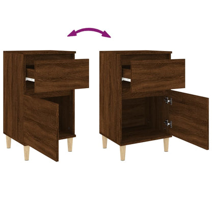 Tables de chevet 2 pcs chêne marron 40x35x70 cm