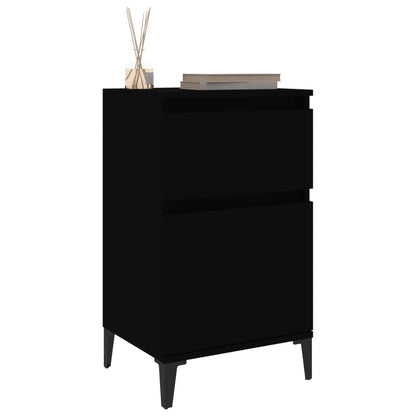 Tables de chevet 2 pcs noir 40x35x70 cm