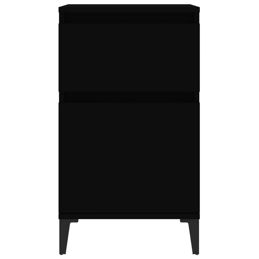 Tables de chevet 2 pcs noir 40x35x70 cm