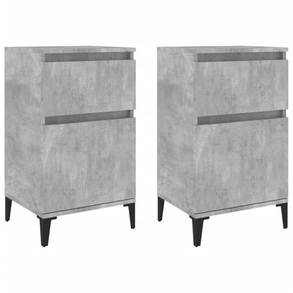 Tables de chevet 2 pcs gris béton 40x35x70 cm