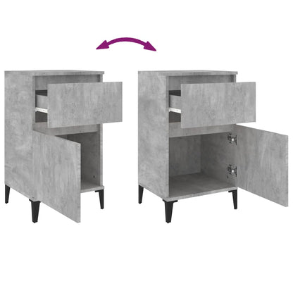 Tables de chevet 2 pcs gris béton 40x35x70 cm