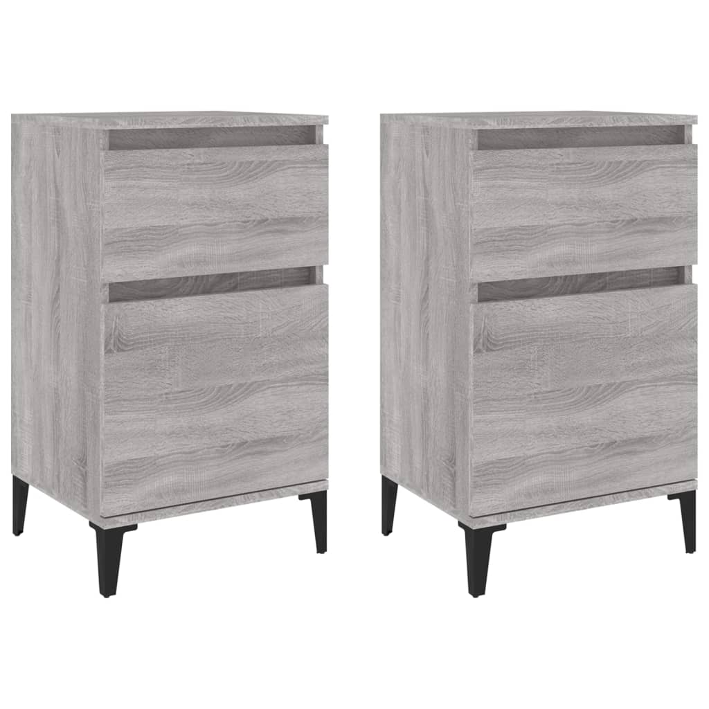 Tables de chevet 2 pcs sonoma gris 40x35x70 cm