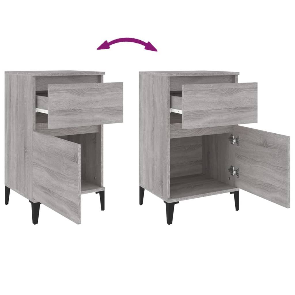 Tables de chevet 2 pcs sonoma gris 40x35x70 cm