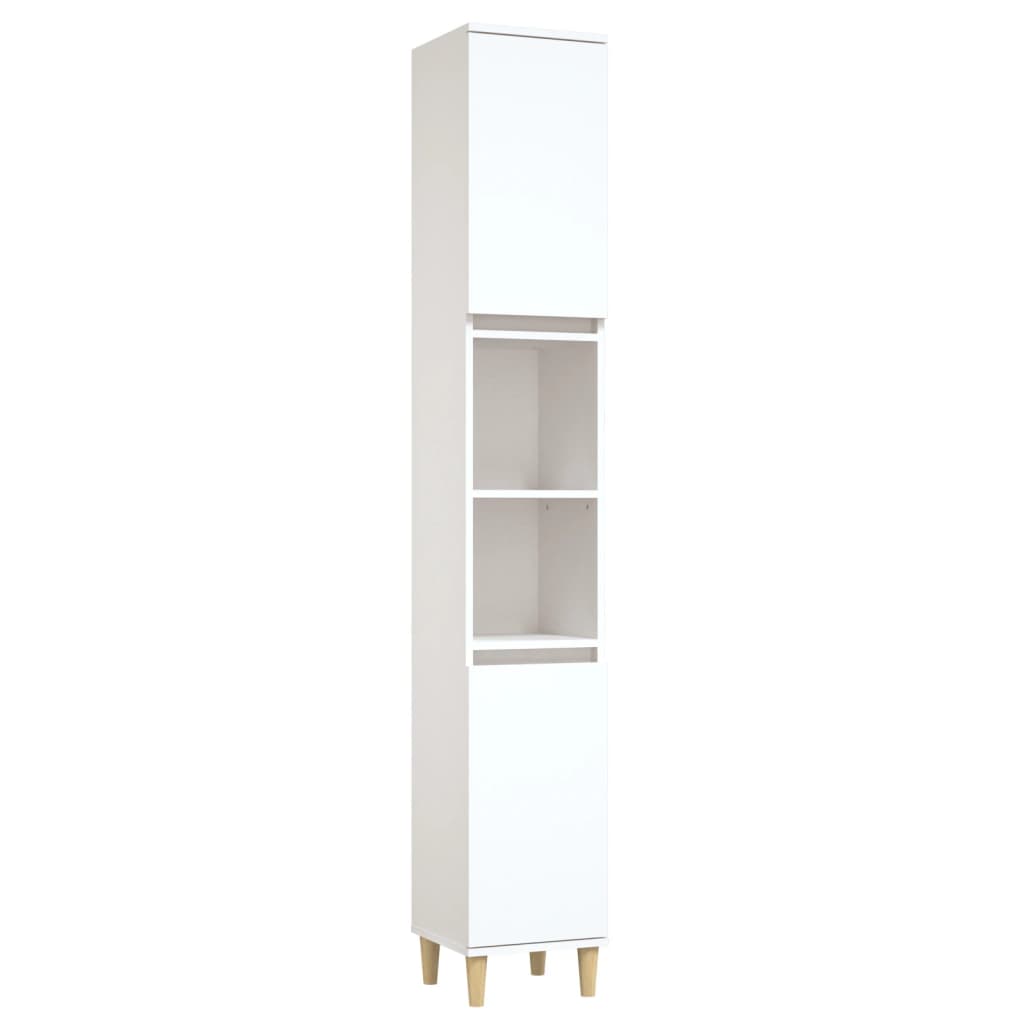 Armoire de salle de bain blanc 30x30x190 cm bois d'ingénierie