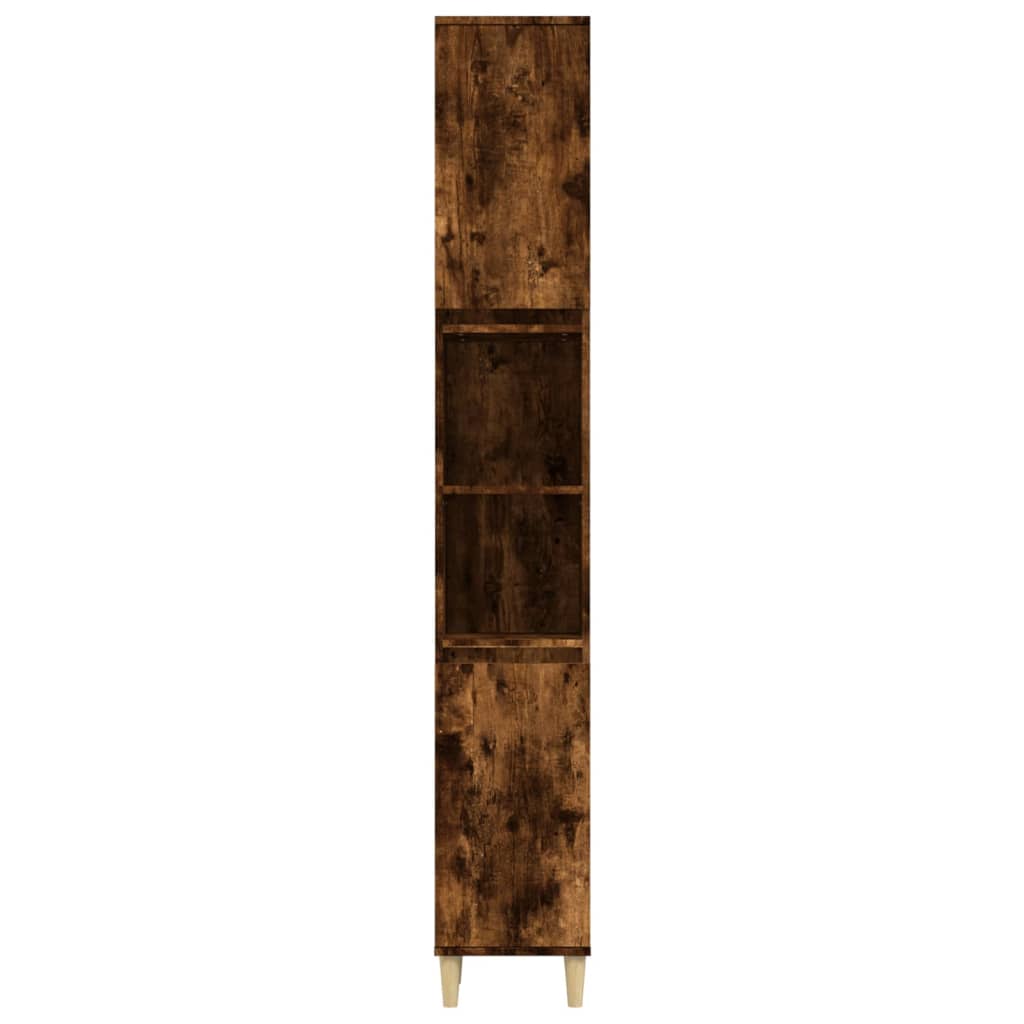 Armoire de bain chêne fumé 30x30x190 cm bois d'ingénierie