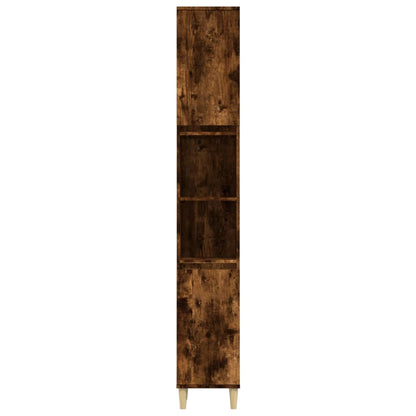 Armoire de bain chêne fumé 30x30x190 cm bois d'ingénierie