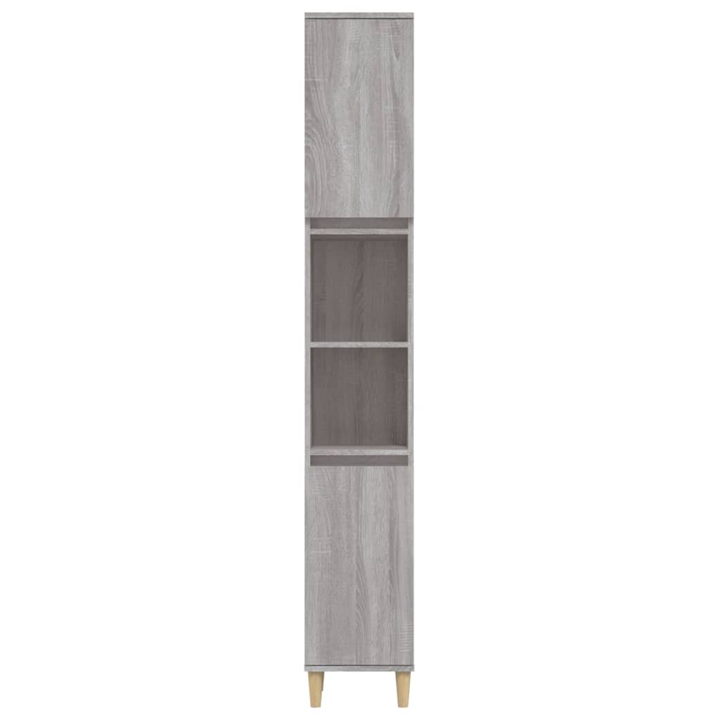 Armoire de bain sonoma gris 30x30x190 cm bois d'ingénierie