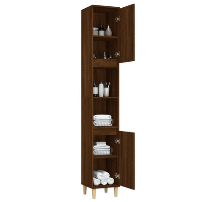 Armoire de bain chêne marron 30x30x190 cm bois d'ingénierie