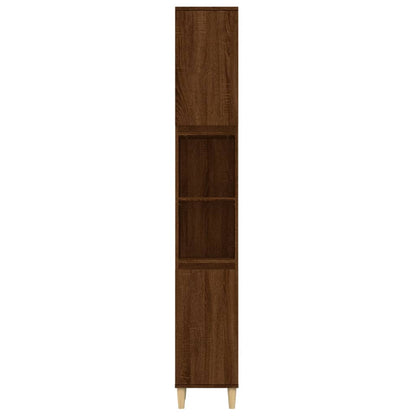 Armoire de bain chêne marron 30x30x190 cm bois d'ingénierie