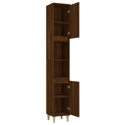 Armoire de bain chêne marron 30x30x190 cm bois d'ingénierie