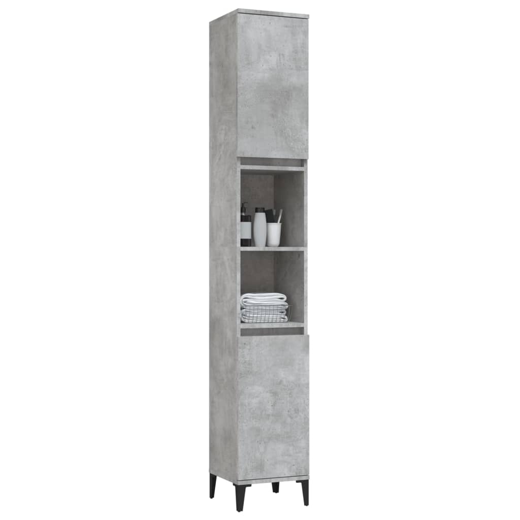 Armoire de salle de bain gris béton 30x30x190 cm