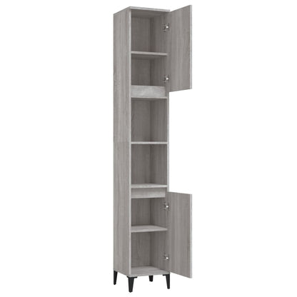 Armoire de bain sonoma gris 30x30x190 cm bois d'ingénierie