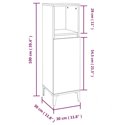 Armoire de salle de bain blanc 30x30x100 cm bois d'ingénierie