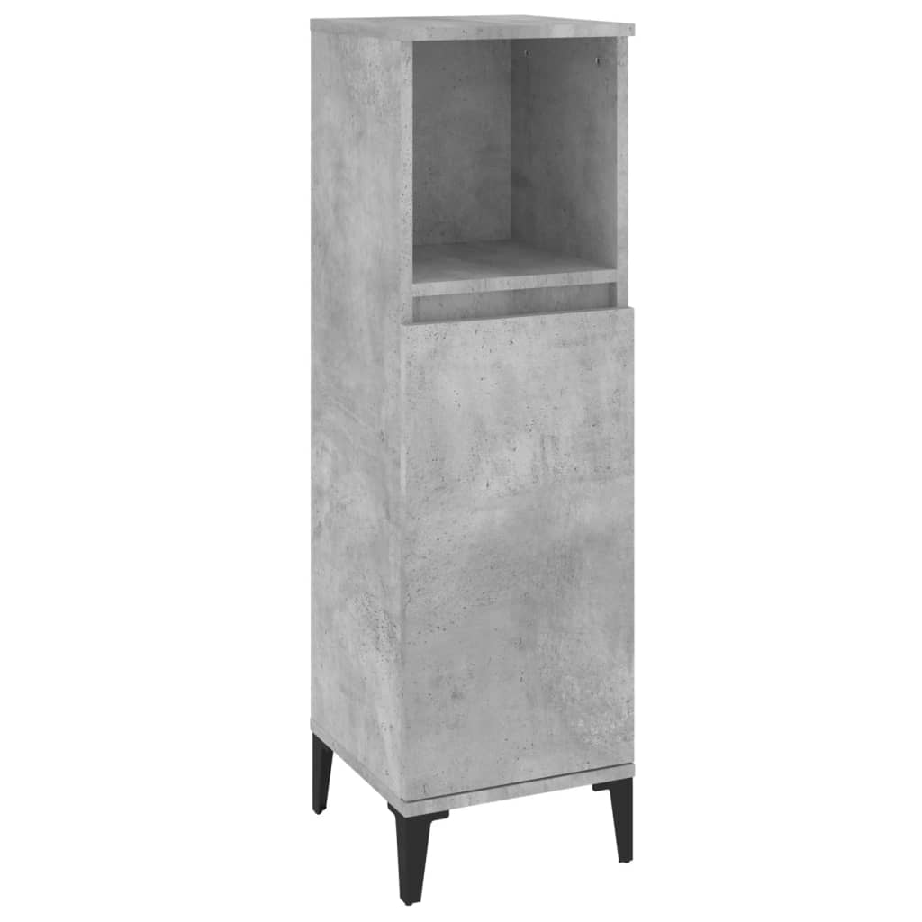 Armoire de salle de bain gris béton 30x30x100 cm