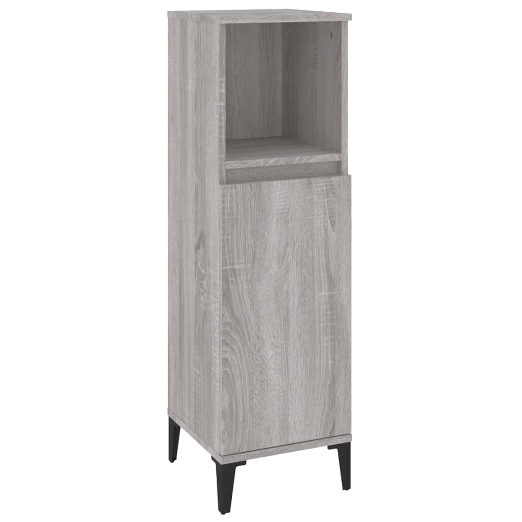 Armoire salle de bain sonoma gris 30x30x100 cm