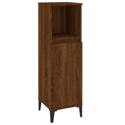 Armoire de bain chêne marron 30x30x100 cm bois d'ingénierie