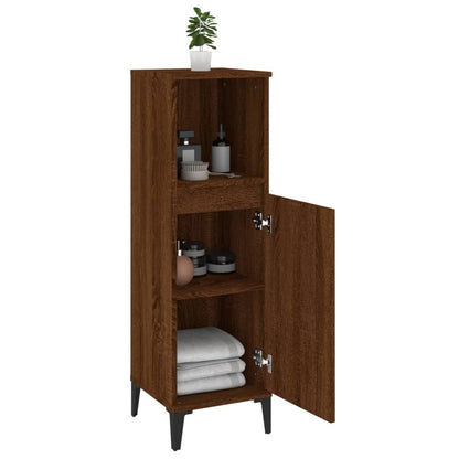 Armoire de bain chêne marron 30x30x100 cm bois d'ingénierie