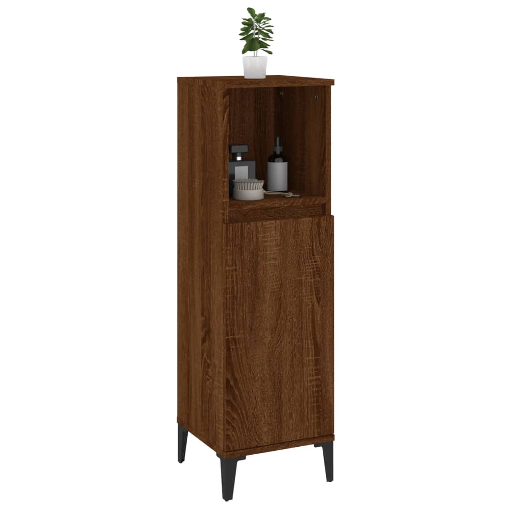 Armoire de bain chêne marron 30x30x100 cm bois d'ingénierie