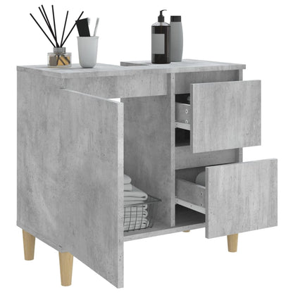 Armoire de salle de bain gris béton 65x33x60 cm